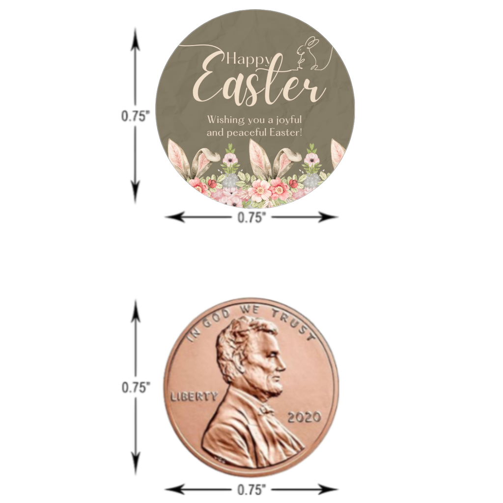 Easter Party Candy Stickers | Happy Easter Candy Labels | Bunny Floral Table Decor