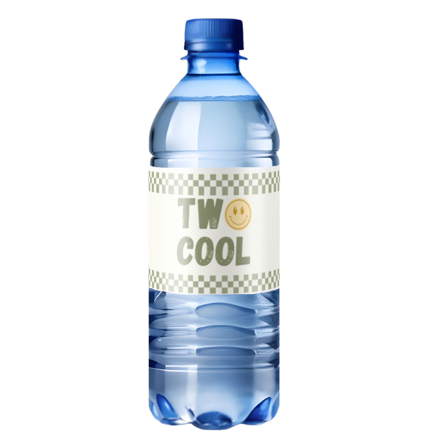 Two Cool 2nd Birthday Water Bottle Labels | Sports Party Table Accents | Smiley Face Theme | Glossy