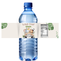 Wild One Safari Water Bottle Labels| 1st Birthday Water Bottle Wraps| 12| Glossy| Animal Theme