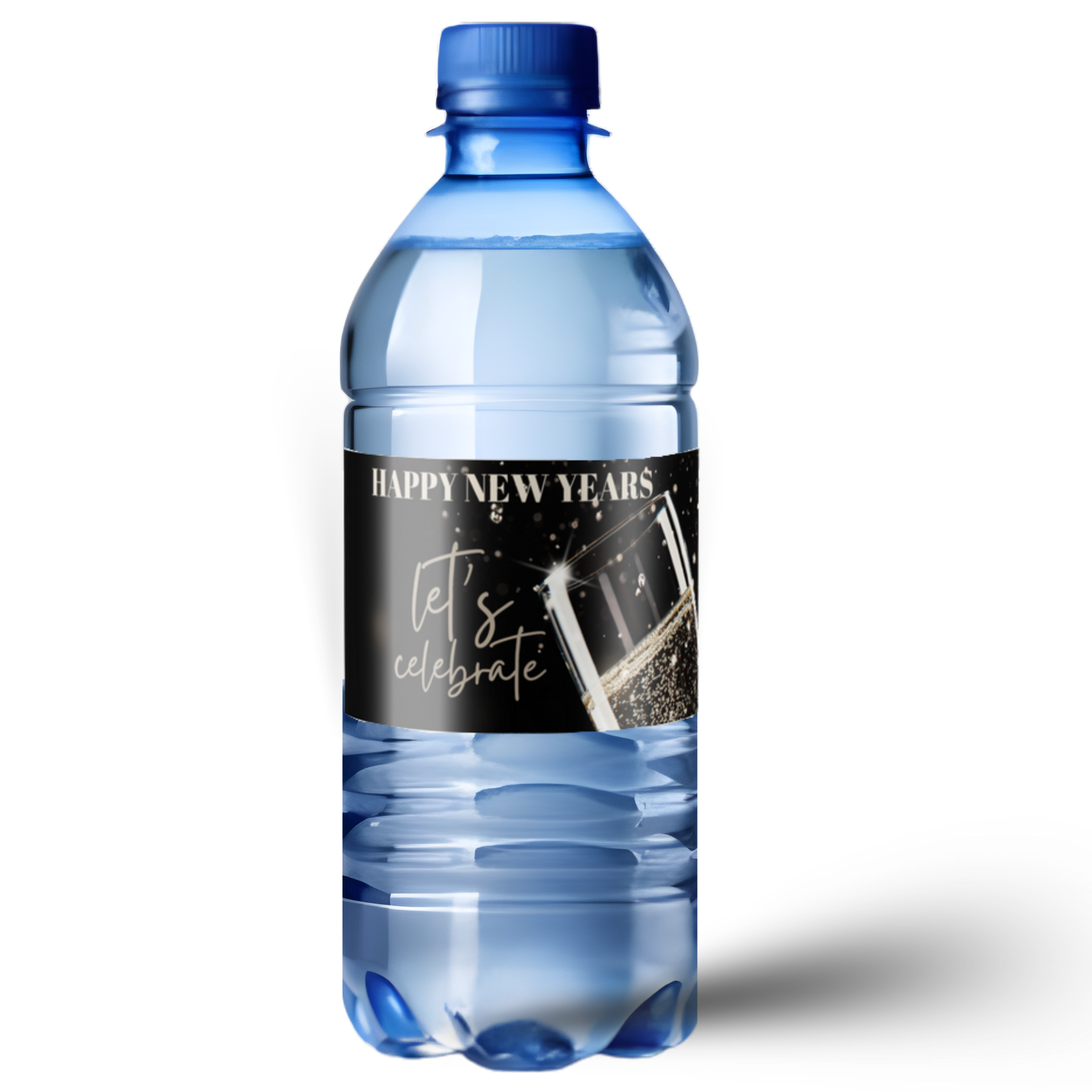 New Year's Eve Water Bottle Labels, Waterproof Self-Adhesive Stickers, 8.5 x 2 Inches, 12 Pack, Fits 16.9/12.9/8 oz Bottles
