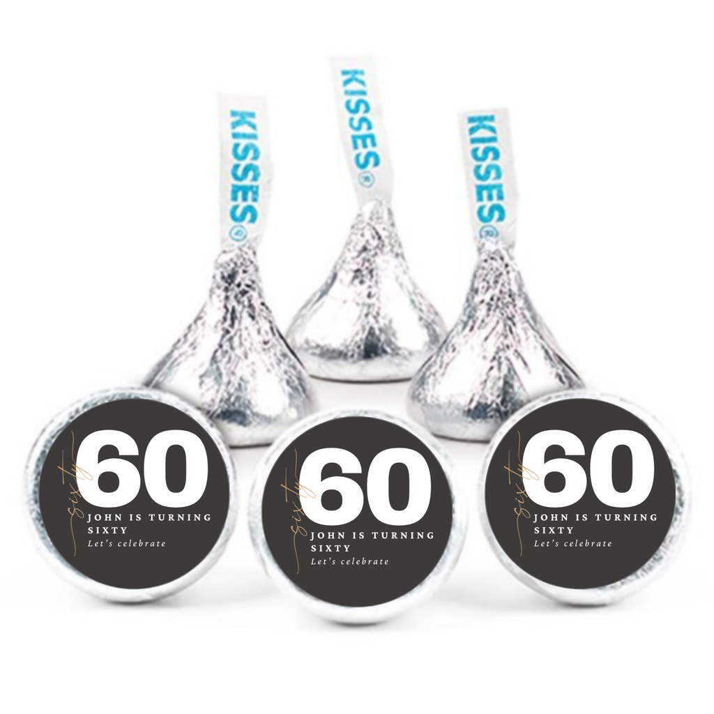 Custom 60th Birthday Candy Labels |Personalized Candy Labels| Milestone celebration|Glossy|100ct