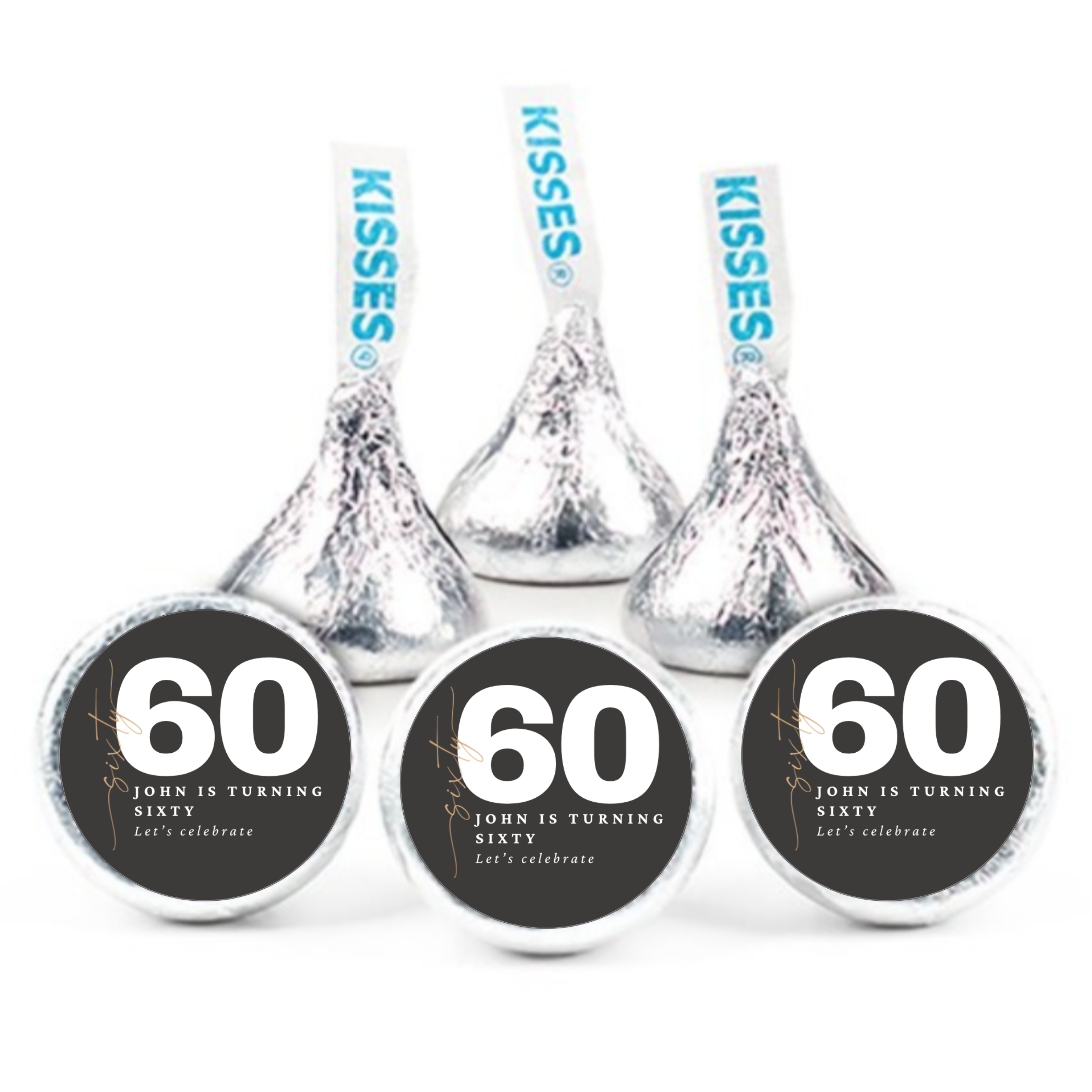 Custom 60th Birthday Candy Labels |Personalized Candy Labels| Milestone celebration|Glossy|100ct