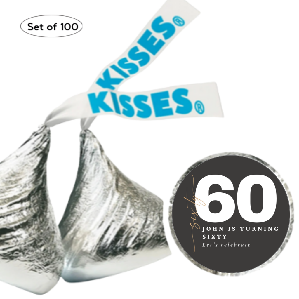 Custom 60th Birthday Candy Labels |Personalized Candy Labels| Milestone celebration|Glossy|100ct