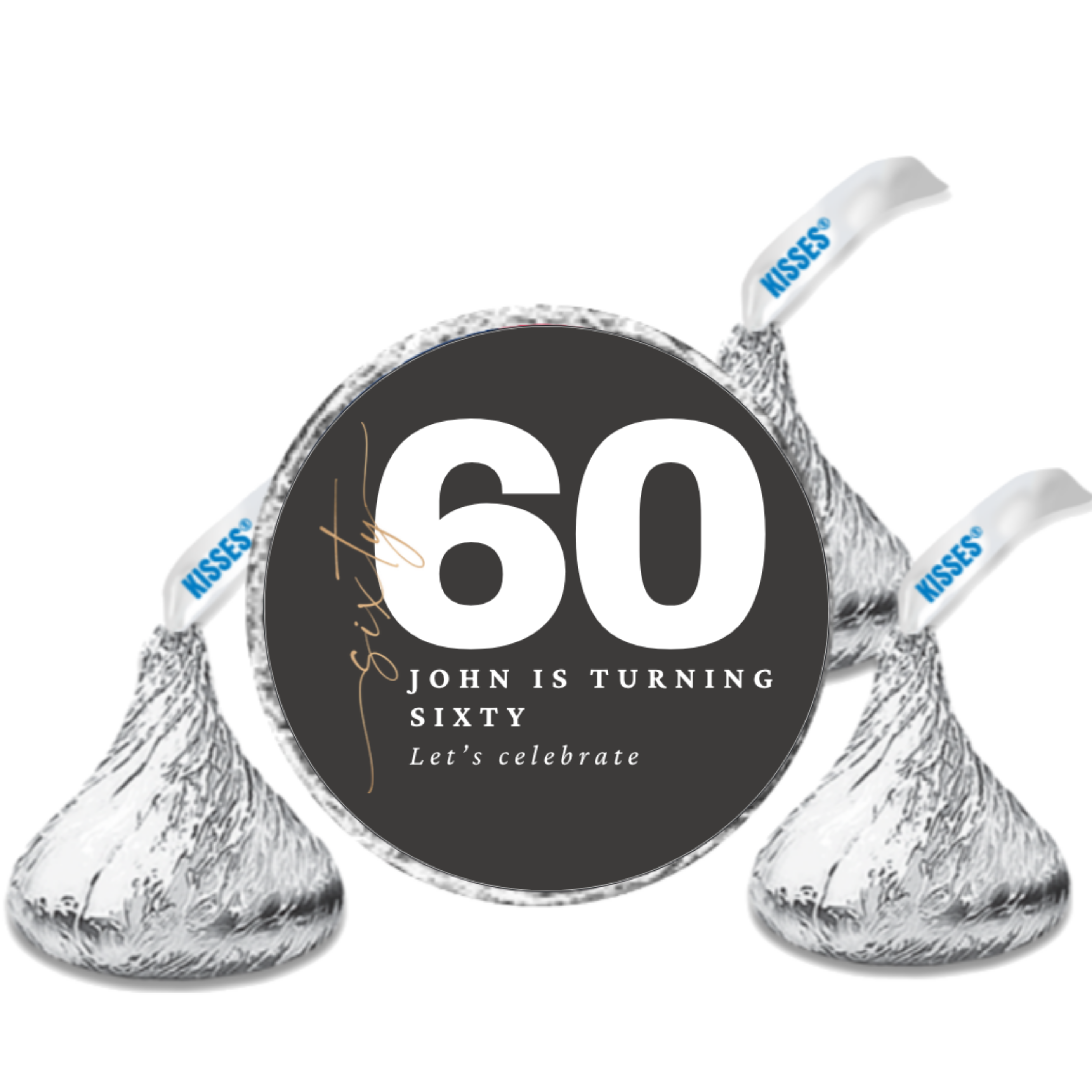 Custom 60th Birthday Candy Labels |Personalized Candy Labels| Milestone celebration|Glossy|100ct