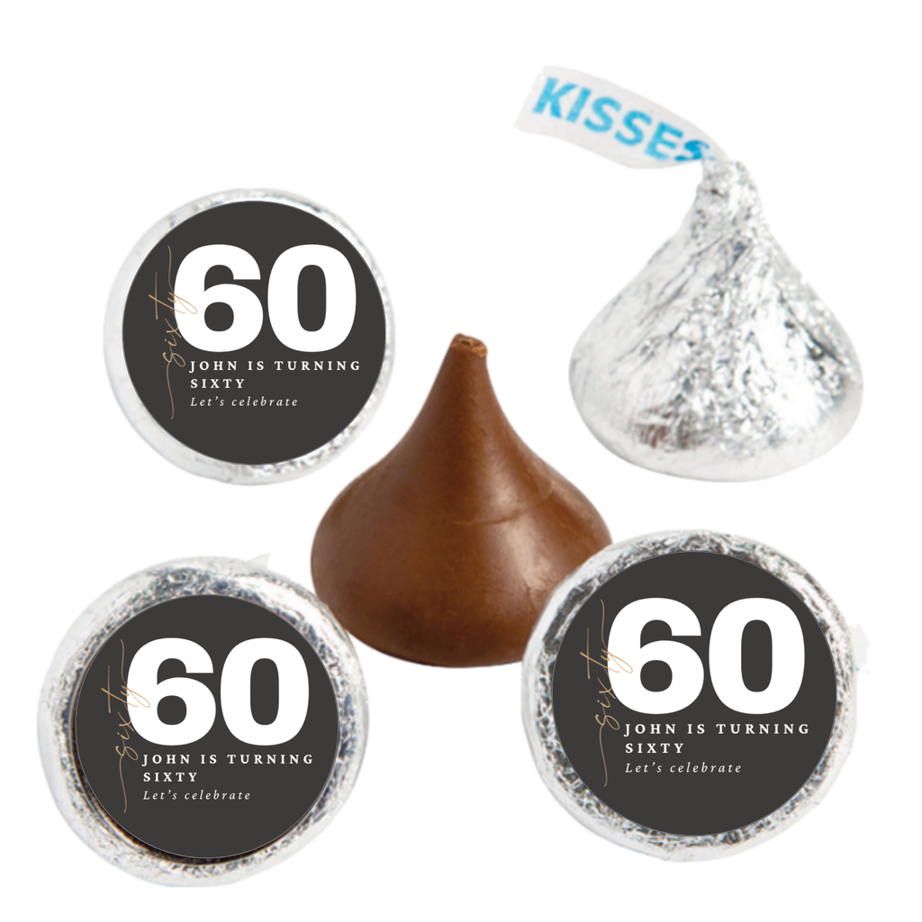 Custom 60th Birthday Candy Labels |Personalized Candy Labels| Milestone celebration|Glossy|100ct