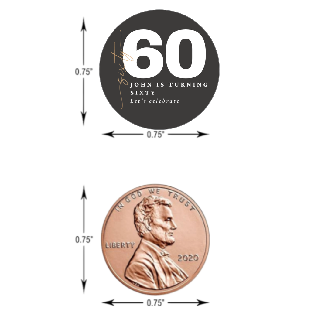 Custom 60th Birthday Candy Labels |Personalized Candy Labels| Milestone celebration|Glossy|100ct