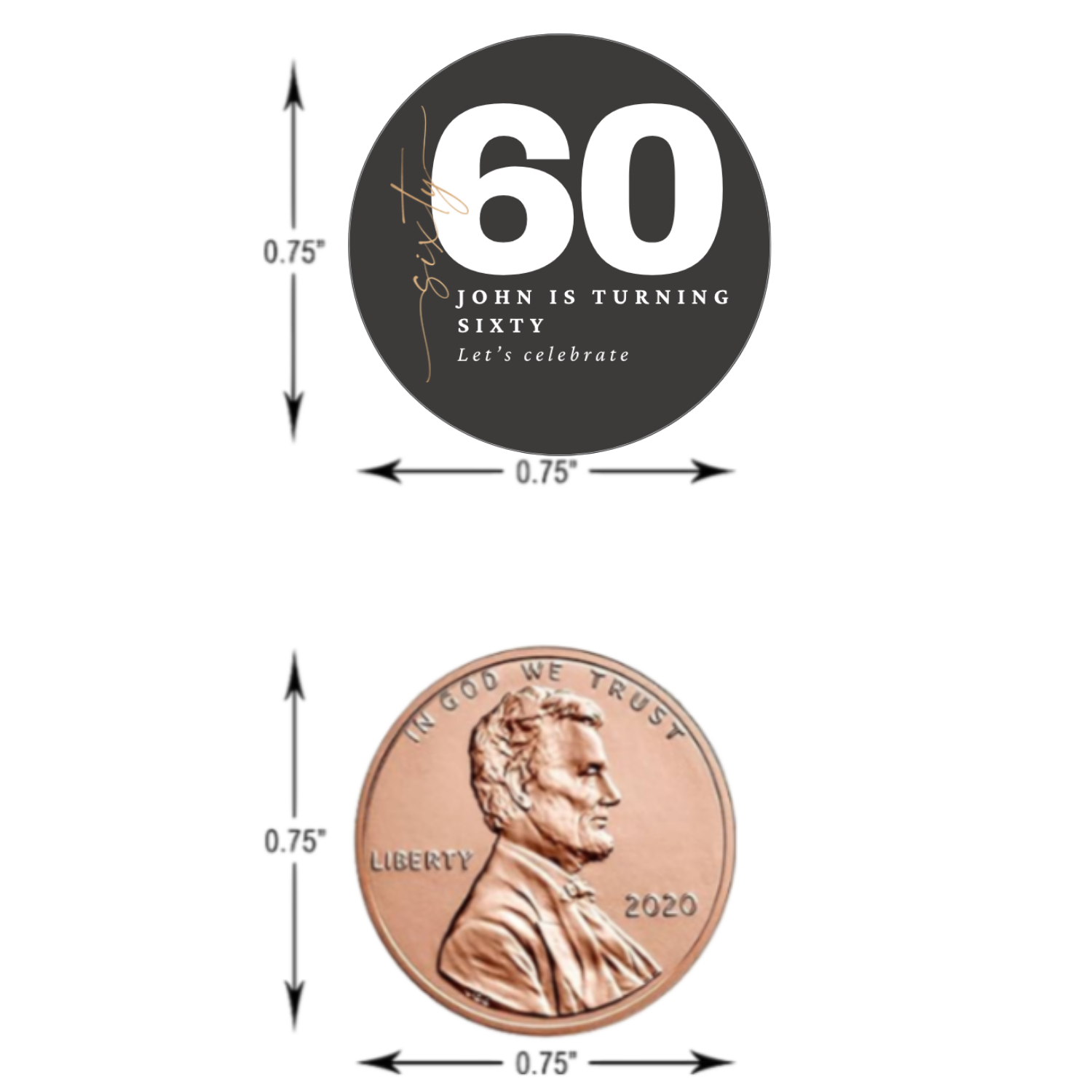 Custom 60th Birthday Candy Labels |Personalized Candy Labels| Milestone celebration|Glossy|100ct