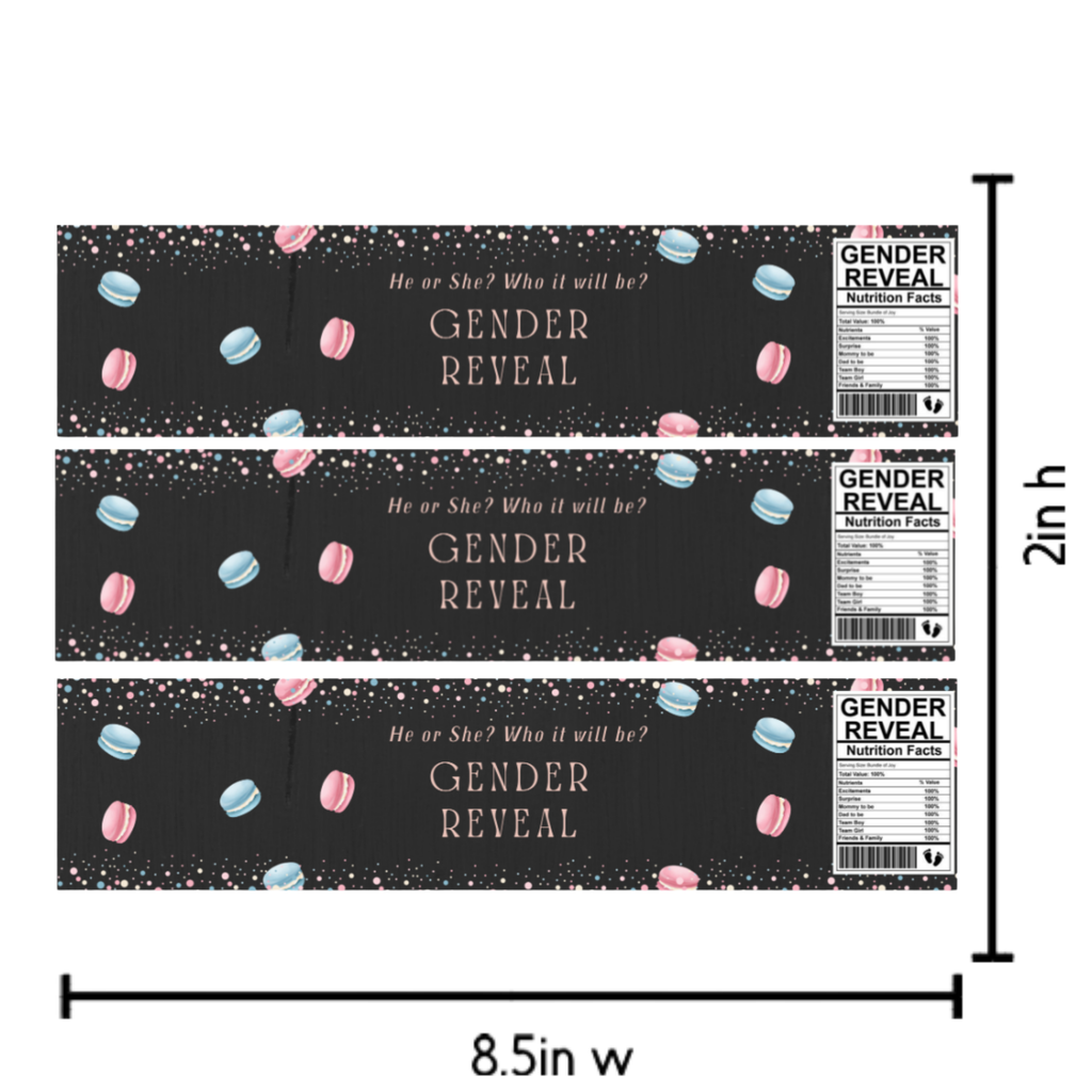 Gender Reveal Water Bottle Labels | He or She Who Will It Be | Baby Shower Party Decor | Glossy