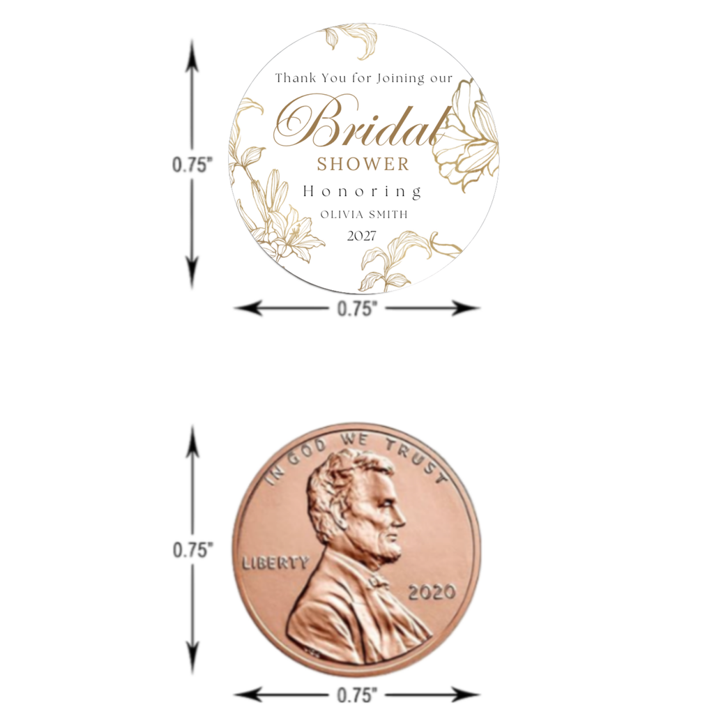 Elegant Bridal Shower Candy Kiss Labels | Personalized Bridal Shower Favors| 100ct|Glossy