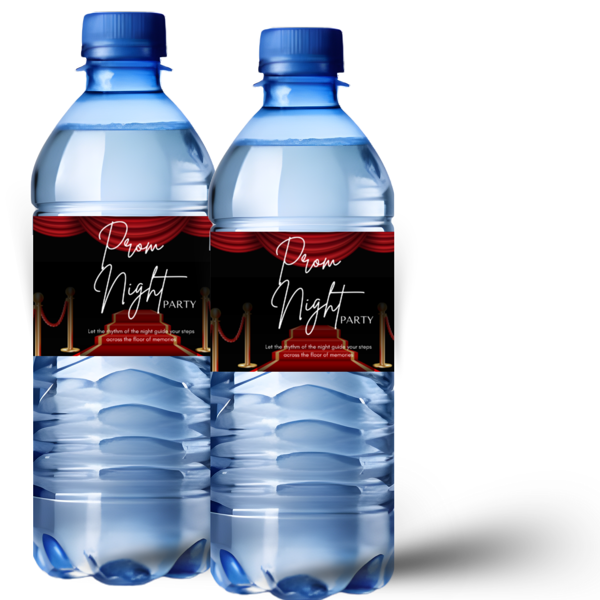 Prom Party Water Bottle Labels | Prom Night Celebration Decor | Party Table Bottle Wraps | Glossy