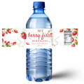 Strawberry First Birthday Water Bottle Labels | My Berry First Birthday| Thank You Message | Party Table Accents |12| Glossy | 1st Birthday