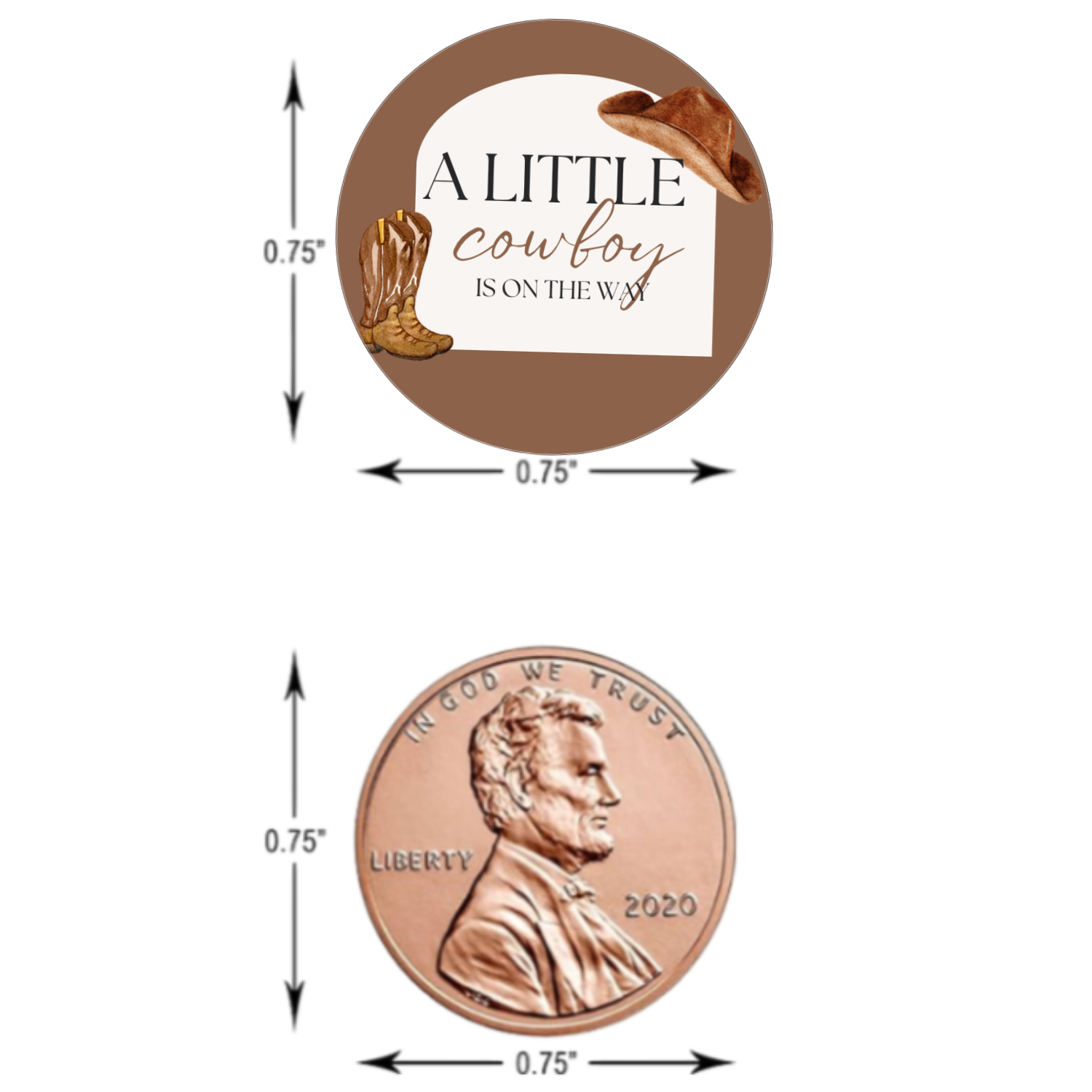 Our Little Cowboy Is On The Way Candy Label Stickers | Cowboy Baby Shower Candy Labels | Party Decor