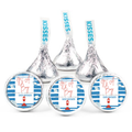 Nautical Baby Shower Chocolate Candy Labels, Blue and White Nautical Theme, It's A Boy Design, Set of 100