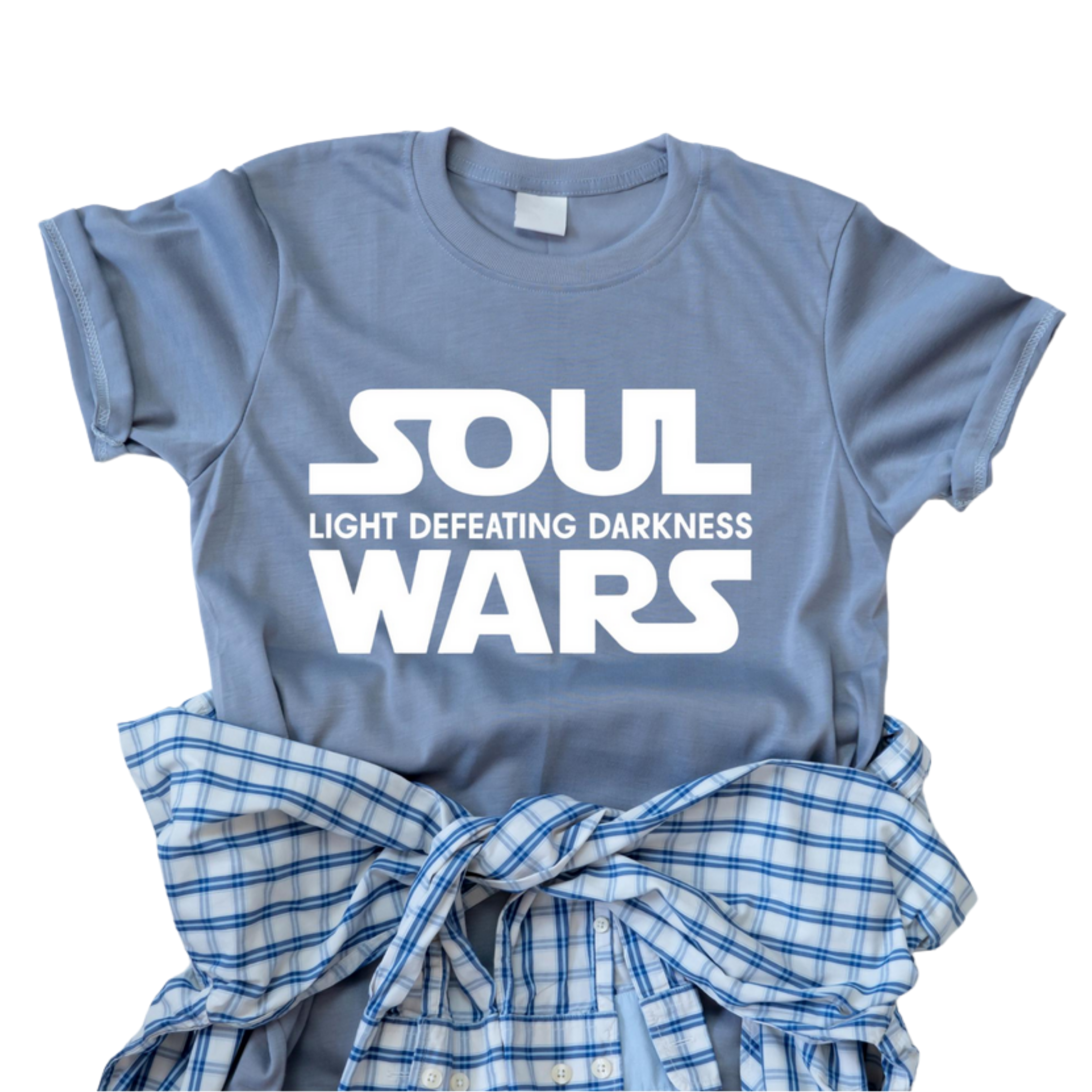 Soul Wars Iron On Vinyl Decal | Light Defeats Darkness HTV Design | Faith Inspired Iron Vinyl for Shirts