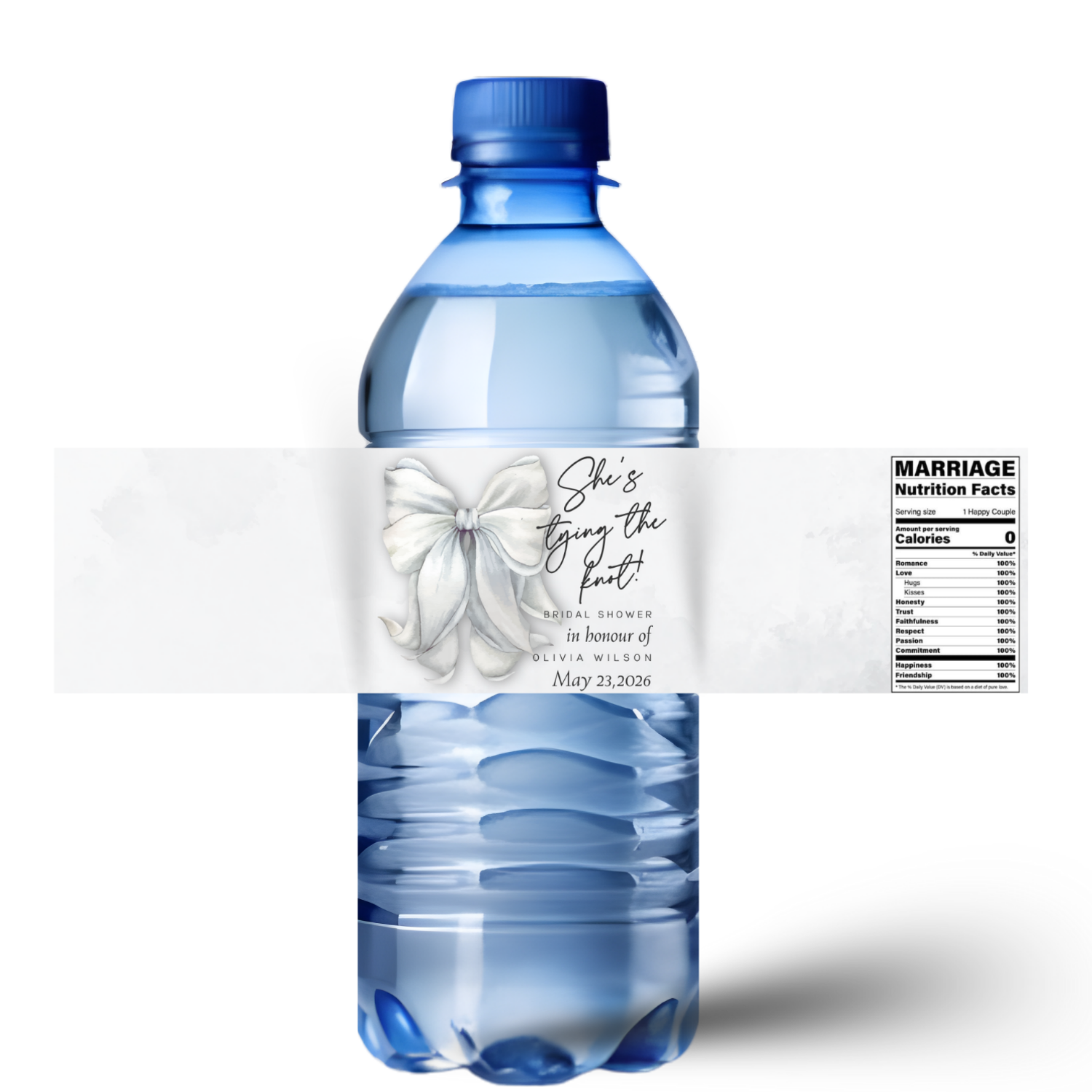 Shes Tying The Knot Water Bottle Labels | Bridal Shower Table Decor | Peel Stick| Glossy