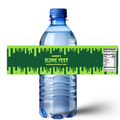 Slime Halloween Birthday Water Bottle Labels | Kids Slime Fest Party Decor | Personalized Name Labels | Green| Glossy