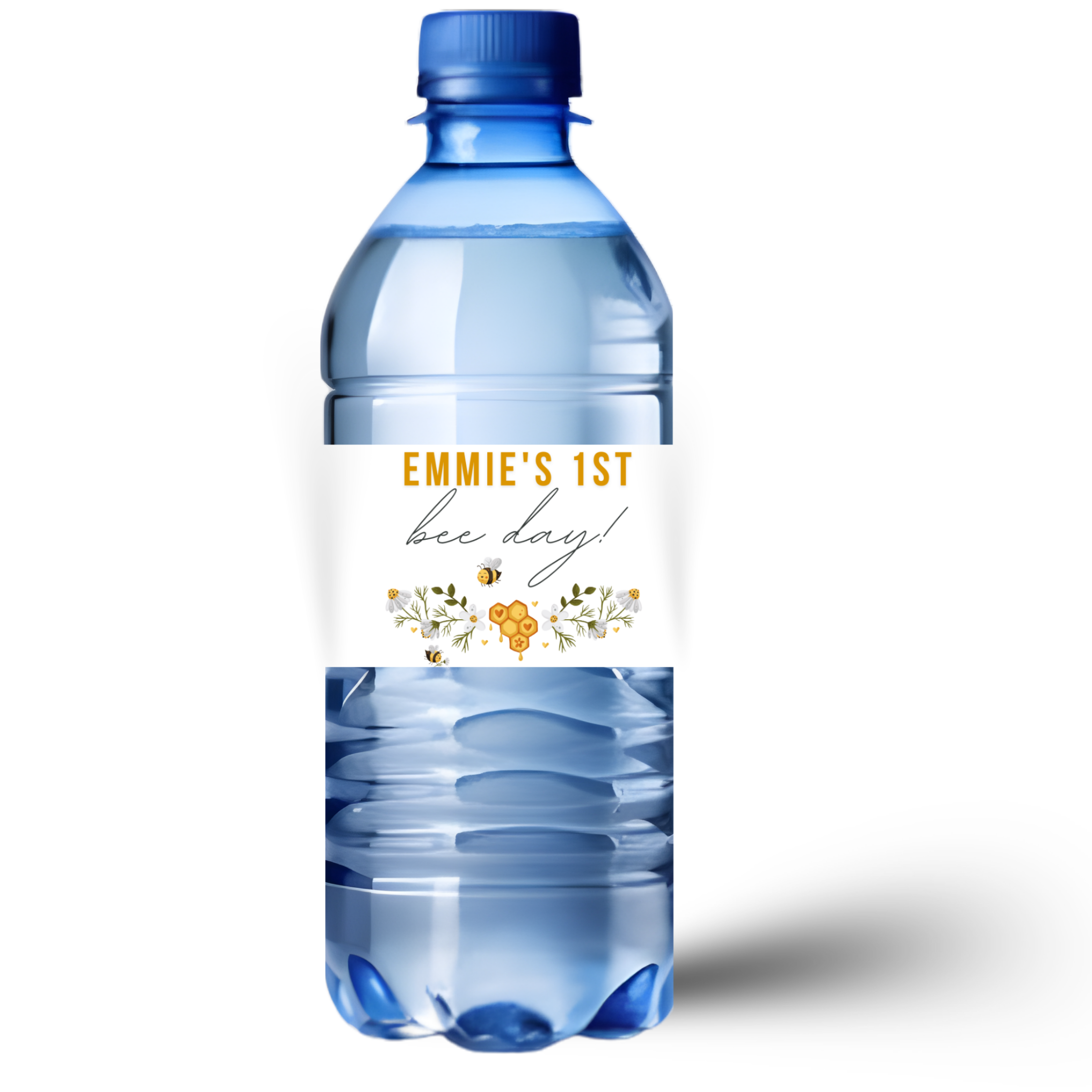 Bumble Bee 1st Bee-day Birthday Water Bottle Labels | Personalized | Glossy  | Peel and Stick| 12