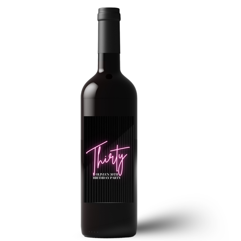 Personalized 30th Birthday Wine Bottle Labels| Milestone Celebration Decals| 30th Birthday Decor