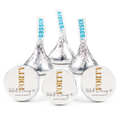 Cocktails & Confetti Custom Name Chocolate Candy Labels, Gold 40th Birthday Party Stickers, 0.75 Inch Round, Set of 100