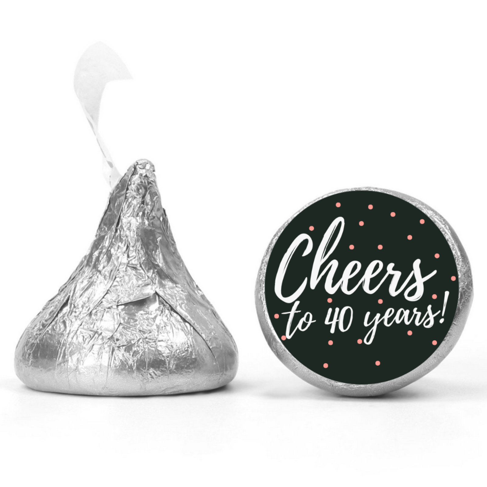 Cheers To 40 Years Candy Stickers | 40th Birthday Party Treat Decorations |
