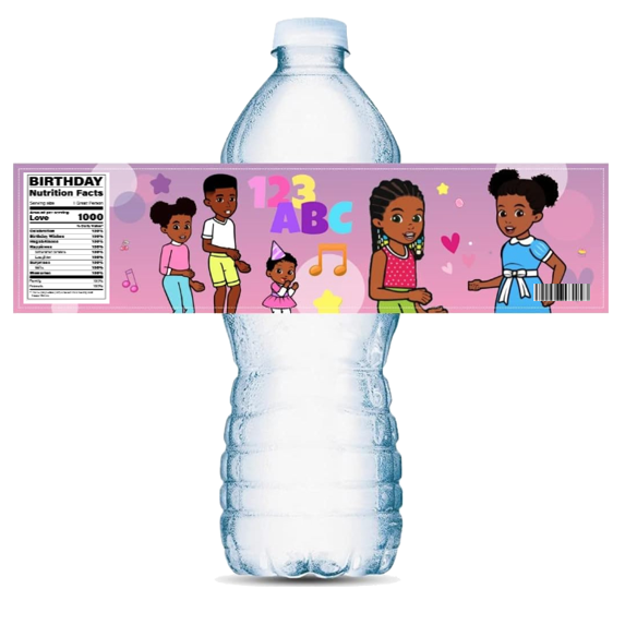 Birthday Water Bottle Labels, Gracies corner Theme Party Decorations, Set of 12