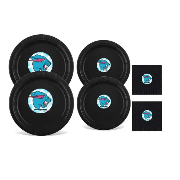 Happy Birthday beast Party Plate Set Disposable Custom party Plates and Napkins