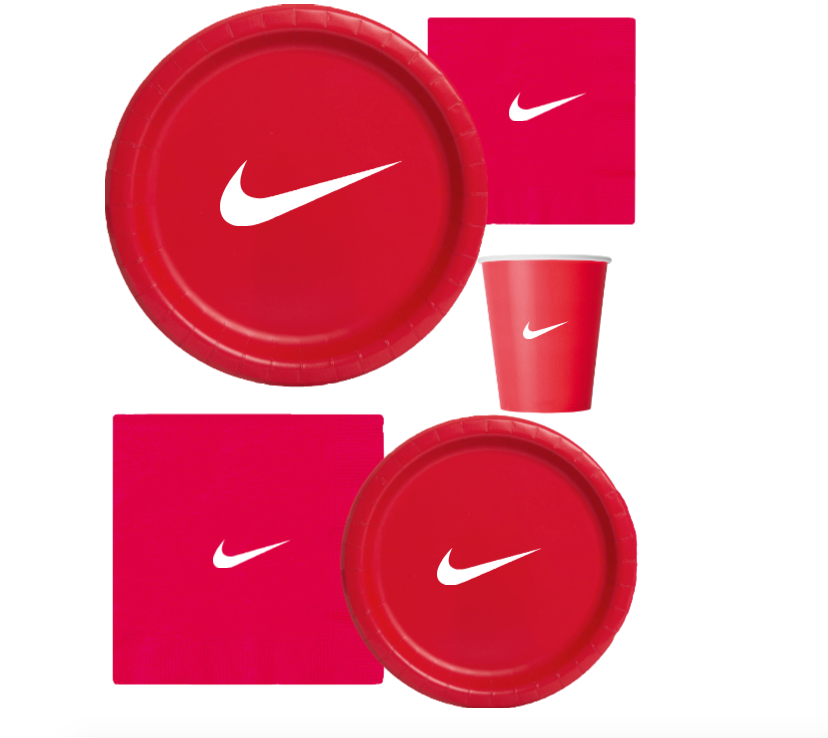 Custom Sw00sh Party, Birthday Party Dinnerware Set of 60 total pieces- Red